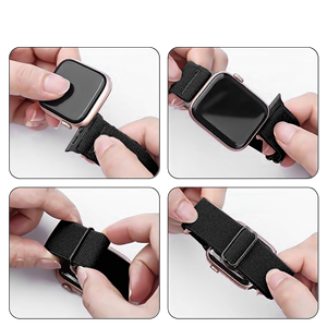 RYB – Bracelet en nylon ajustable avec boucle, style tendance, pour <span class=keywords><strong>Apple</strong></span> <span class=keywords><strong>Watch</strong></span> 11 10 9 8 <span class=keywords><strong>7</strong></span> 6 SE 40 41mm <span class=keywords><strong>45</strong></span> 46 Ultra 49mm - Product Image 5