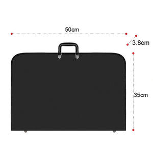 Cartera de arte con purpurina Cierre de cremallera Material de PVC Estuche de cartera de Arte Negro impermeable para estudiantes y artistas - Product Image 2