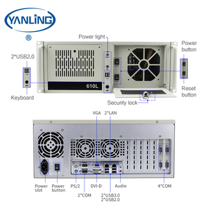 Serveur industriel 4U économique monté en rack, Core i7 6700 Quad, serveurs de stockage NAS avec 6 ports COM et DVI-D, serveur monté en rack - Product Image 4