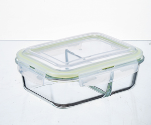 2 compartment microwave safe glass bento lunch box back to school High Borosilicate box Glass food storage container