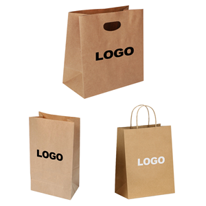 Sacs en papier kraft imprimés sur mesure avec poignée longue, recyclables, 210g/m², vente en gros Chine pour sucre et nouilles, logo personnalisé disponible - Product Image 2