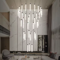 Offre Spéciale personnalisé décoratif cristal lumière moderne hôtel duplex escalier en colimaçon projet de luxe long lustre