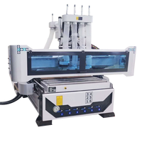 Routeur CNC ATC 4 têtes déchargement automatique pour la fabrication d'armoires de meubles avec moteur NC Studio Mach3 Siemens Syntec