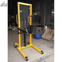 Chariot de manutention de fûts portable de 400 kg, chariot hydraulique manuel pour déplacer les fûts d'huile, chariot élévateur avec balance