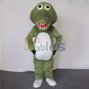 Disfraz de cazador de cocodrilo cruel inflable gigante Traje de actuación de Mascota de felpa de cocodrilo verde para juegos de rol para adultos - Product Image 2