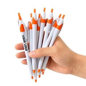 Stylo publicitaire personnalisé très orange avec logo, pas cher - Product Image 1
