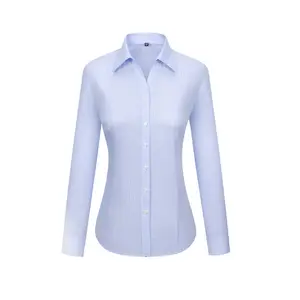 express kleid shirts frauen Suppliers-RTS 10 Optionen Baumwolle Damen Business Formal Shirt Anti-Falten Non Iron Dress Shirt Für Frauen
