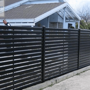 Clôture en alliage d'aluminium <span class=keywords><strong>de</strong></span> fournisseur chinois, soudée, avec revêtement en poudre, écologique, résistante aux intempéries, style haut <span class=keywords><strong>de</strong></span> gamme, dessus plat, modélisation 3D - Product Image 2