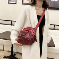 Sac bandoulière décontracté texturé en forme de coquille pour femme, mini, tendance, élégant, sportif, avec fermeture éclair