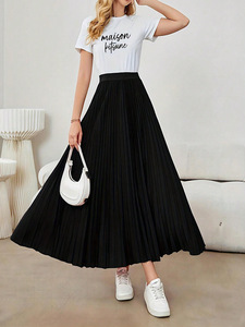 Jupe formelle pour femme de style européen et américain, élégante, plissée, coupe parapluie, taille naturelle, respirante, en polyester écologique - Product Image 2