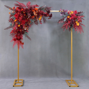 Custom Artificial Flower Arrangement Golden Square Iron Flame for Wedding Arch Ceremony <strong>Background</strong> - Product Image 1