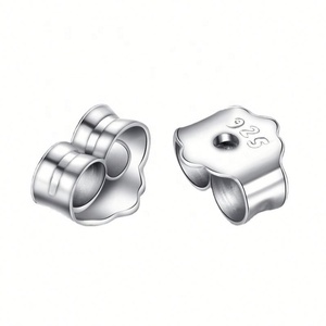 Cierres de Pendientes en Forma de Flor de Plata de Ley 925 Chapados en Oro de 18k con Zirconia, Accesorios de Repuesto con Ajuste Suave y Seguro - Product Image 1