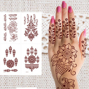 Tato sementara, kualitas tinggi, mode gaya tato sementara, stiker <span class=keywords><strong>Henna</strong></span> tahan air, tato tangan coklat - Product Image 1