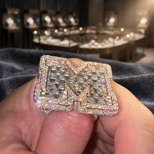 Custom Letter Moissanite <b>Ring</b> <b>Initial</b> Plated Engagement Band Name Diamond Style Wedding Jewelry - Product Image 3