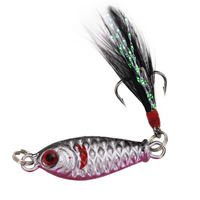 Leurre Plombé Plaque Métallique Miniature The Brave Sports, Plume 3cm 6g, Lancer Longue Distance, Forme de Poisson Réaliste, Appât Artificiel Dur avec Hameçons, Vente en Gros