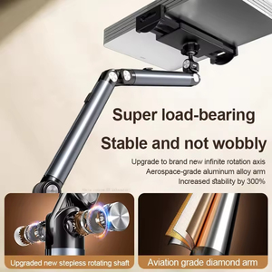 Lazy Aluminum Alloy Flexible Adjustable 360 Rotation Floor <b>Stand</b> <b>Tablet</b> PC Mobile Phone Holder for Bed Use - Product Image 4
