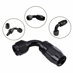 Nuevo negro <span class=keywords><strong>rojo</strong></span> AN6 6AN 90 grados combustible giratorio montaje manguera extremo aceite combustible adaptador - Product Image 6