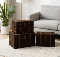 Dekorative Holzbox mit Wildlederoberfläche für Kleidung, Kleinigkeiten, Präsentation und Geschenkverpackung