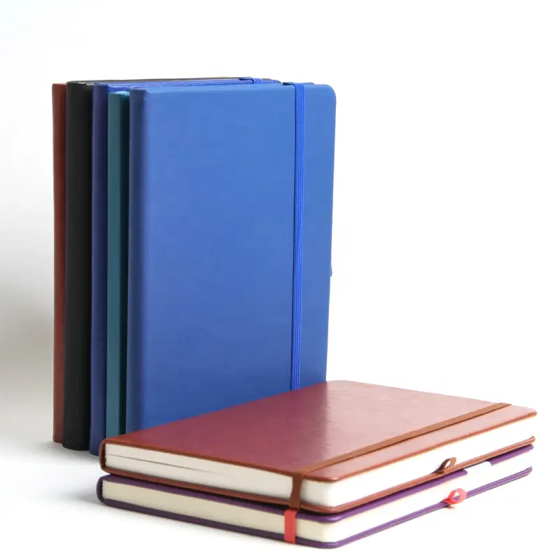 Impresión de notas libro Lino Tapa dura diario cuaderno cuero cuaderno cubierta diario impresión A4 A5 A6 logotipo personalizado liso