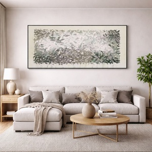 Peinture à l'huile abstraite texturée Paysage Vent Soufflé, Grande Toile Peinte à la Main, Art Mural Contemporain, Œuvre d'Art Abstraite - Product Image 1
