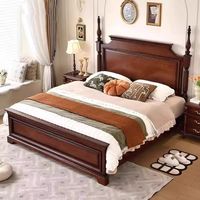 Lit de luxe classique français en bois de bouleau massif peint crème antique, lit traditionnel européen