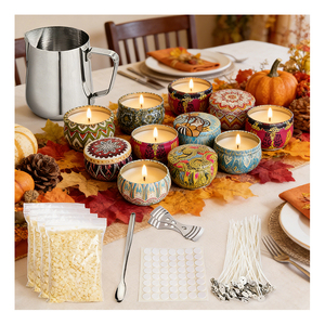 Recipientes vacíos para velas, envases mate de lujo con tapas blancas para llenado de cera personalizado, programa de exhibición de muestras para minoristas. - Product Image 3