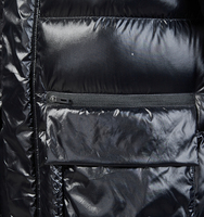 Veste longue thermique imperméable pour femmes manteau noir d'hiver avec col en sable à capuche et fermeture éclair à bouton coupe-vent