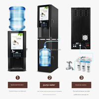 Commerciële automatische espresso koffiemachine, warme en koude drankenautomaat, drie smaken koffie, verstelbaar kopvolume