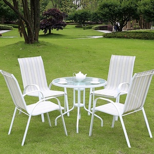Hot Sale Modern Convertible Aluminum Outdoor Dining Furniture Set Light Weight Garden <b>Chair</b> <b>Table</b> Home Hotel Apartment - Product Image 2