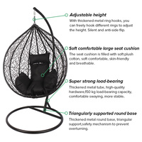 Vente en gros de meubles de jardin modernes et personnalisés pour balcon chaise de balançoire de patio chaise de loisirs suspendue en rotin avec œuf