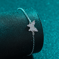 Collar de Plata de Ley 925 con Baño de Rodio y Moissanita, Diseño de Mariposa con Engaste de Garra, Cadena Ajustable, Hipoalergénico, Regalo de Lujo para Mujer, Uso Diario