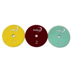 Pads de polissage diamantés à liant résineux 3 étapes 100 mm pour granit, marbre, quartz, avec polissage flexible pour les bords et une brillance optimale - Product Image 3