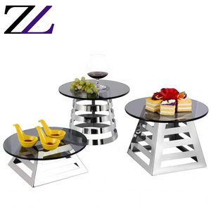 宴会设备蛋糕展示3层黑色金属蛋糕架obst etagere高茶具三层蛋糕架出售二手 - Product Image 3