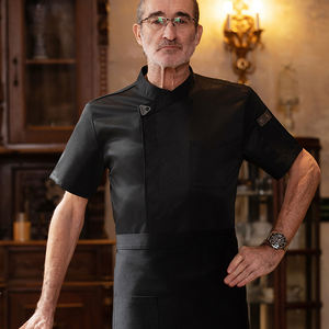 Factory Short-sleeved Chef <b>Uniforms</b> Custom Logo Breathable Chef Clothing Short-sleeved Men Hot Pot Restaurant Chef Shirt - Product Image 6