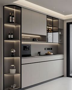 Luxury Modern Custom-Made Wooden Eco-Friendly Dining Cabinet with <b>Storage</b> for Dining/Living Rooms Multifunctional Furniture - Product Image 1