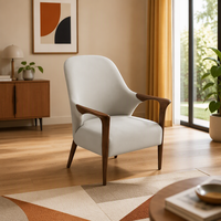 Chaise de salle à manger moderne en cuir PU rembourrée avec structure en bois massif, fauteuil pour la maison, l'hôtel, le restaurant
