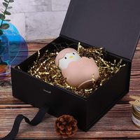 Boîte cadeau de luxe noir mat vide pliable puissant aimant couvercle cadeau boîte à bougie magnétique pour portefeuille emballage avec ruban