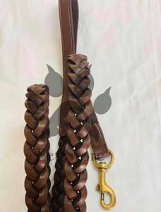 Correa de perro de cuero trenzado de alta calidad-Marrón - Product Image 3