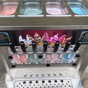 เครื่องทำไอศกรีมแบบนิ่มมีปั๊มแอร์4 + 3รสชาติเครื่องทำไอศกรีมผลิตในเชิงพาณิชย์สูง7รสชาติ - Product Image 4
