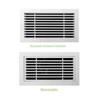 Grille de ventilation Lakeso moderne en alliage d'aluminium noir, grille de retour d'air, persienne de ventilation, étanche à la pluie, pour entrepôt et sous-sol, facile à installer