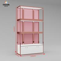 Vitrine de perruque de luxe avec éclairage LED | Vitrine haut de gamme en métal et en verre pour perruques dans les magasins de détail et les salons de beauté