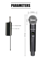 GAW-RM58 2022 Nouveauté Microphone sans fil UHF 4 canaux 6,35 mm à réduction de bruit pour karaoké, performances et DJ en extérieur