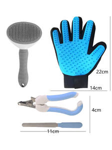 Guantes de plástico para el cuidado de perros y gatos Kit de cepillo de belleza para limpieza de mascotas - Product Image 5