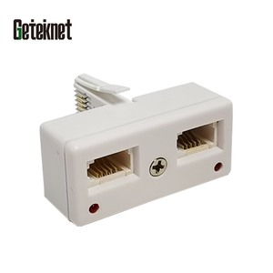 Conector Telefónico GETEKnet Tipo 6PP4C 1 a 2 Hembra, Color Blanco, Tipo UK, con LED, para <span class=keywords><strong>ADSL</strong></span> (EN STOCK) - Product Image 1