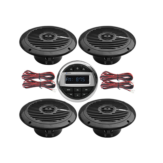 DIBEISI Custom Wholesale Four Channel 6.5 Inch Waterproof BT Marine Radio Player (1) Component Speaker (4) Marine Supplies
