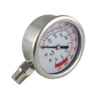 Factory Price Stainless Steel Liquid Water Filled High Pressure Oil Gauge 10Bar