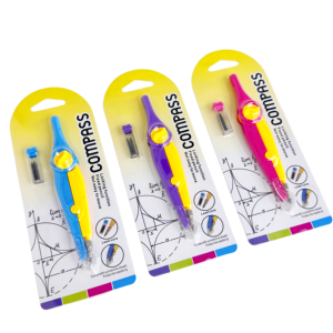 Student Math Compass with Replaceable Pencil Leads, Plastic Drawing Compass Set for School <strong>Drafting</strong> Art Stationery <strong>Supplies</strong> - Product Image 1