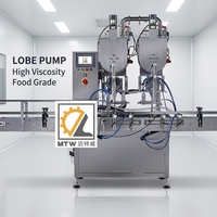 Machine de remplissage automatique de beurre de cacahuète à pompe lobulaire MTW |   Remplisseur de pâte à haute viscosité pour mayonnaise, sauces et crèmes