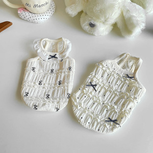 Retro lace bow <b>dog</b> <b>clothes</b>, pet cat vest, spring and summer thin <b>clothes</b>, <b>small</b> <b>dog</b> clothing, Bichon Frise - Product Image 4