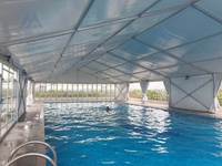 Tente imperméable en PVC blanc tente de sport rentable pour basket-ball natation 8m 9m chapiteaux de mariage en plein air 20m
